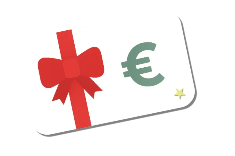 Gutschein-Grafik mit roter Schleife und Euro-Symbol – Weihnachtsangebot für Gitarrenunterricht
